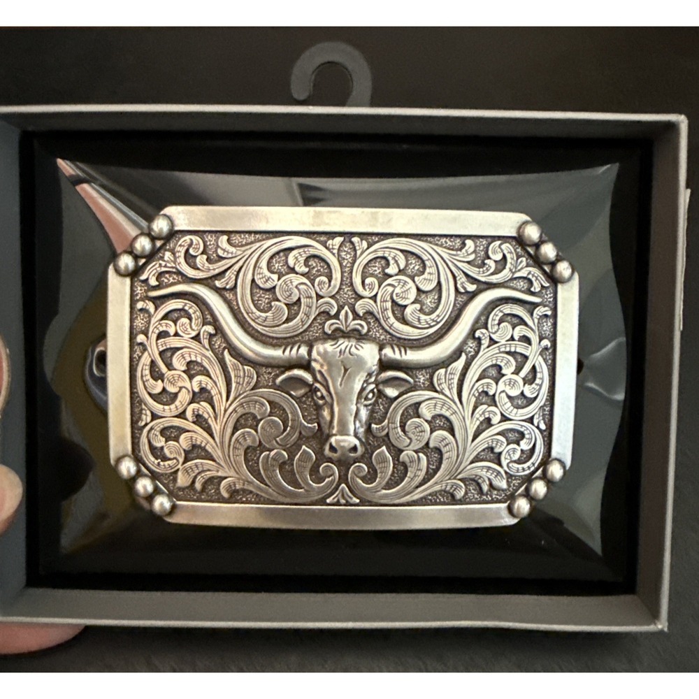 Nocona Belt Co Long Horn Belt Buckle New in Box
